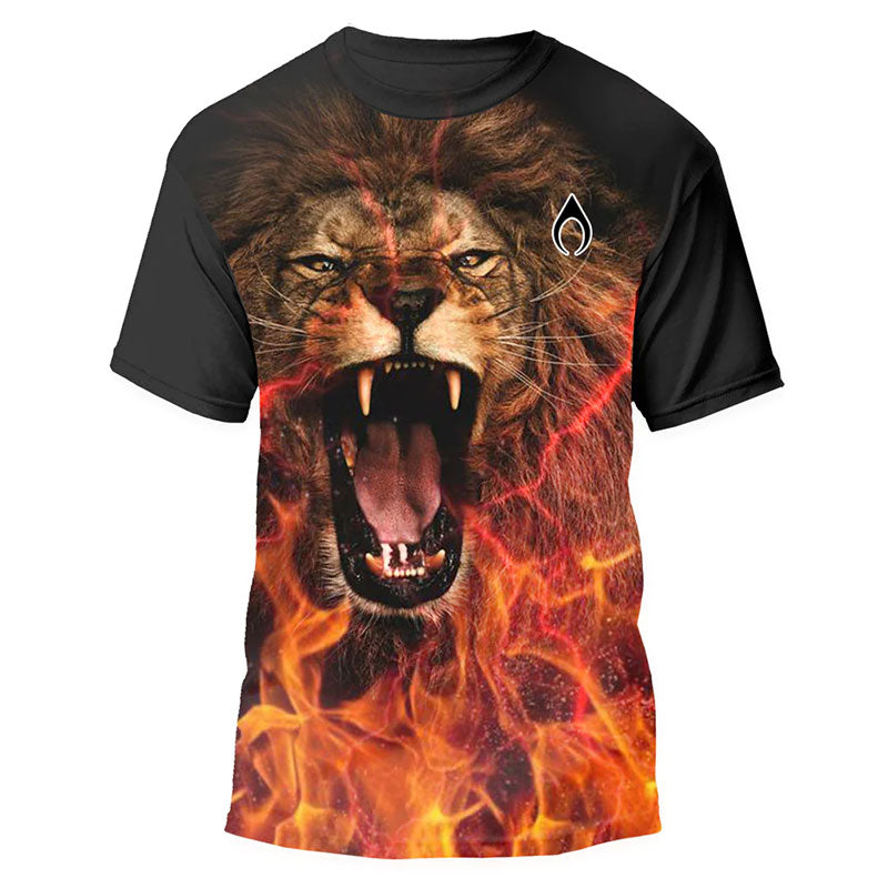 Image of T-Shirt uomo Lion Print Flames