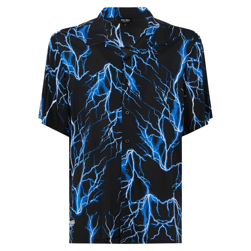 Image of Camicia uomo with blue all over lightning