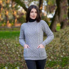 Irish Sweater for Ladies and Turtleneck 