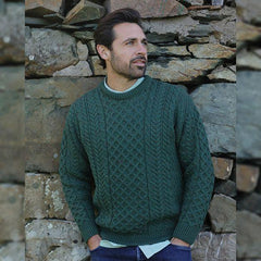 Crew Neck Knit Irish Sweater for Men