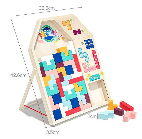 1 Piece Children's Tabletop Game Tetris Parent-child Interactive  Three-dimensional Building Block Puzzle Imagination Creativity Color Shape  Cognitive