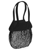 Personalised cotton mesh grocery bag black