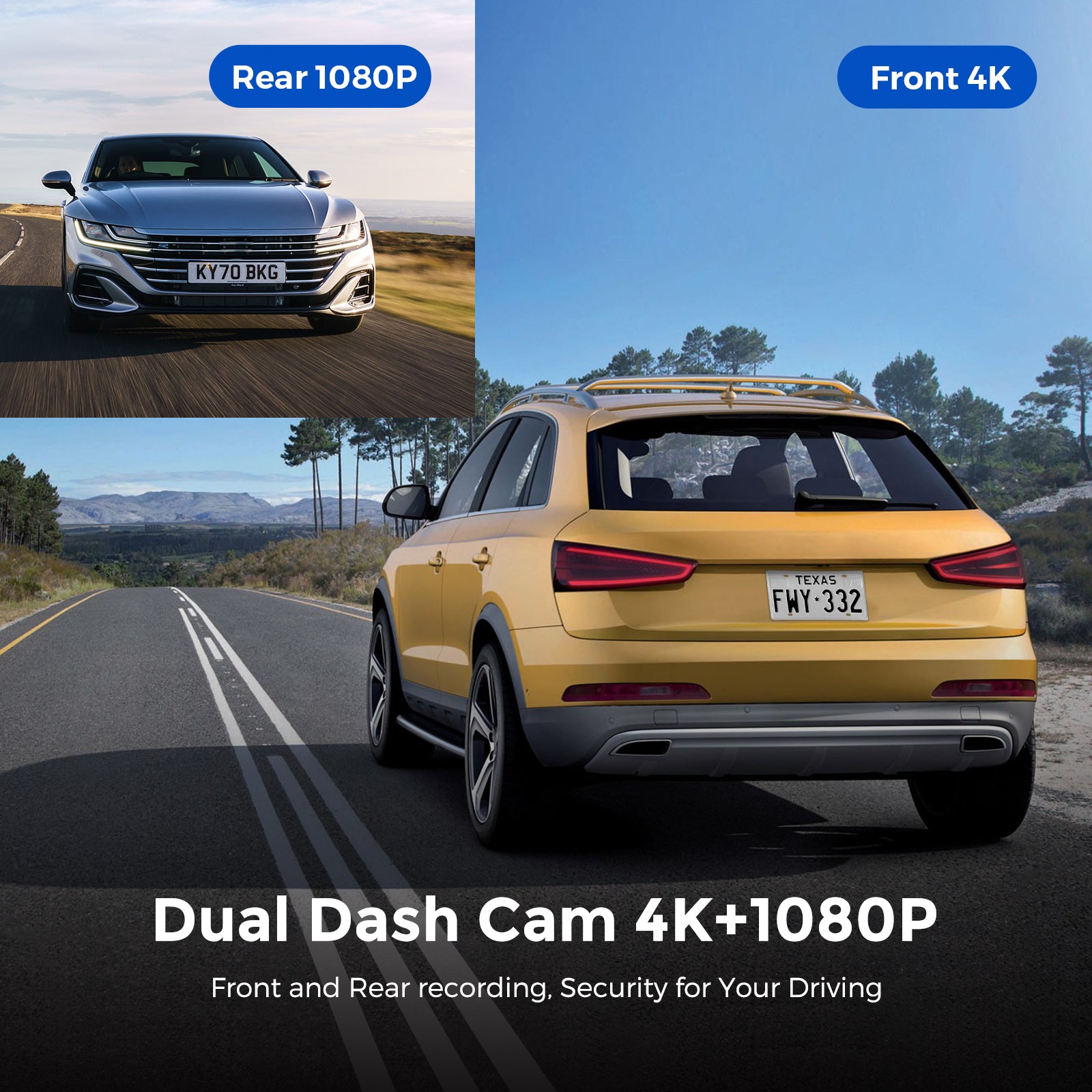 AZDOME M300S 4K+1080P Dual Dash Cam