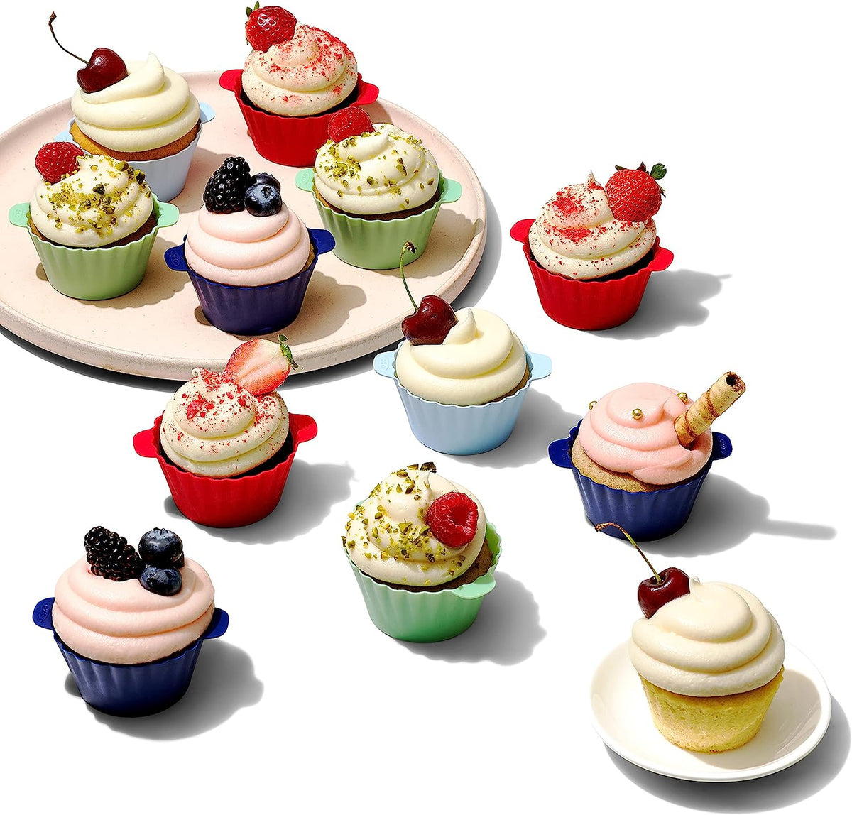 Moule a Muffin & Moule Cupcake Professionnel: Silicone, individuel, plat
