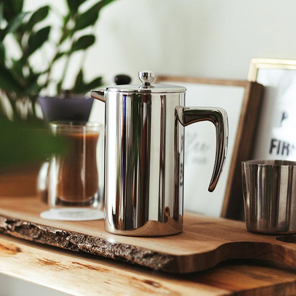 MELBOURNE Bamboo & Glass French Press Coffee Maker