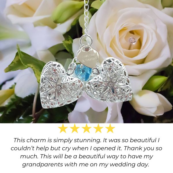 double wedding bouquet charm with five star review