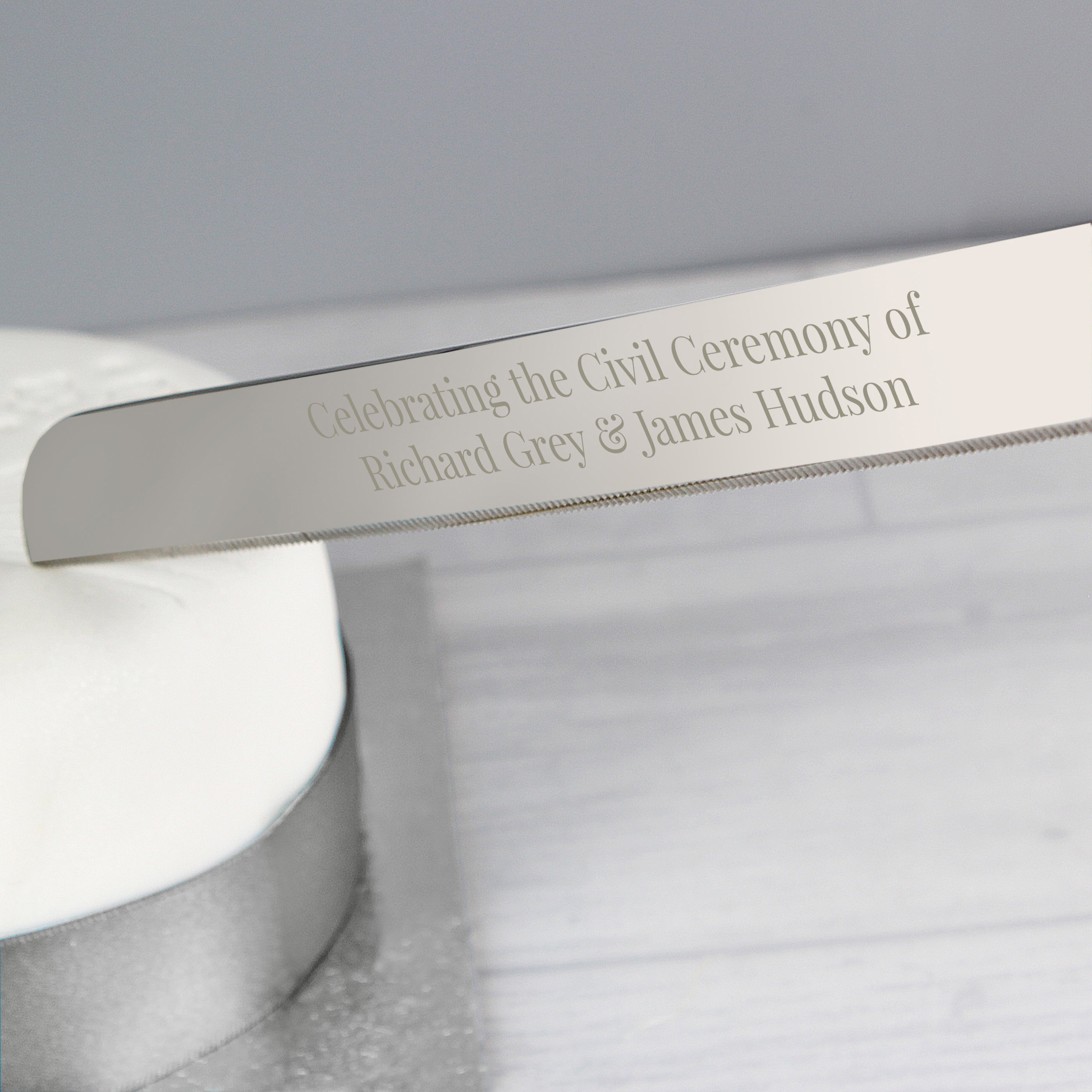 Personalized Waterford Lismore Diamond Silver Wedding Cake Knife & Ser -  Giftware Gallery