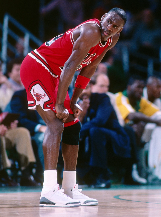 Michael Jordan wearing Jordan 3's