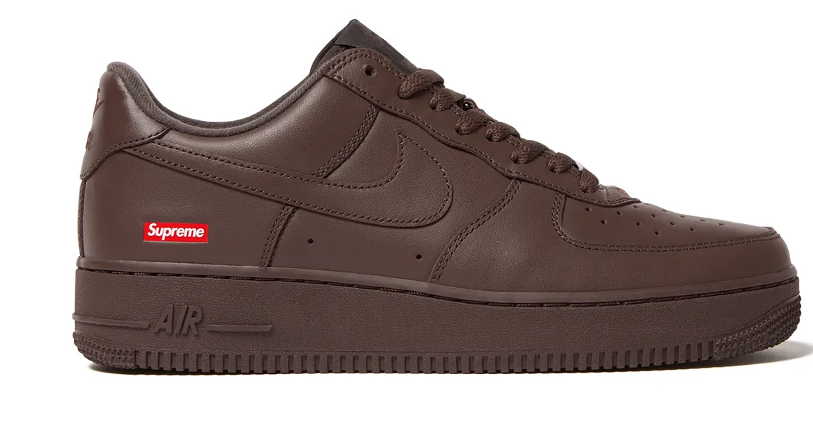 Shades of 'Baroque Brown' Paint the Supreme x Nike Air Force 1 Low