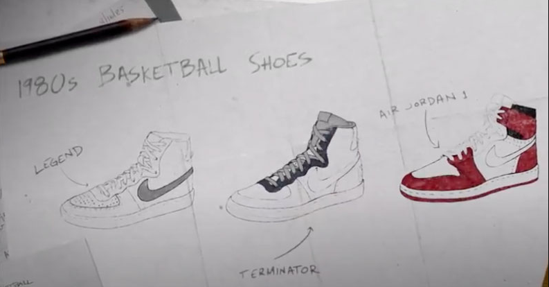 Sketches of '80s basketball sneakers