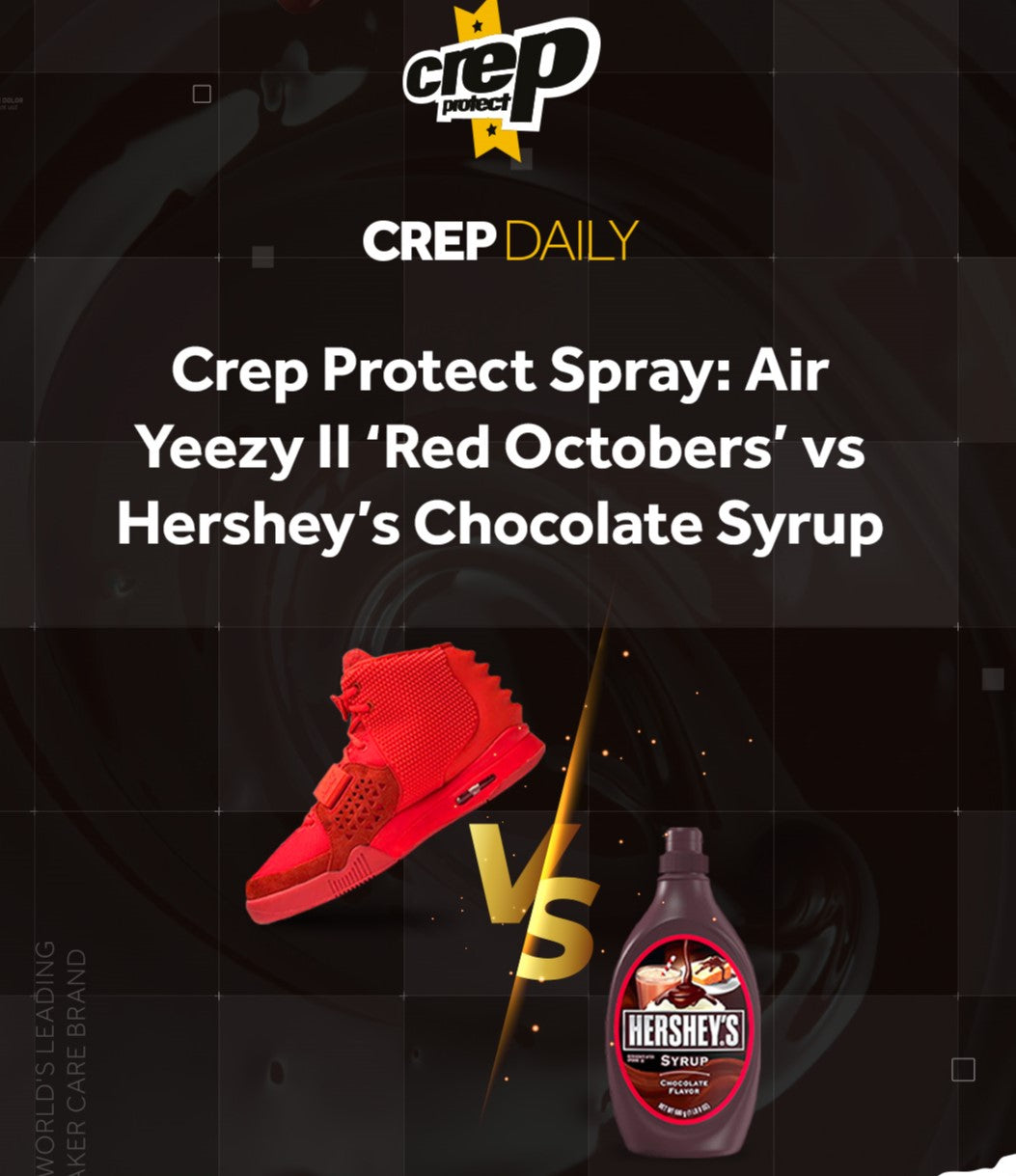 Crep Protect Spray: Air Yeezy II 'Red Octobers' vs Hershey's Chocolate –  CrepProtect