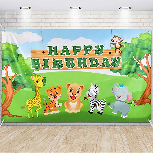 Jungle Birthday Party Decorations for Kids Jungle Safari Backdrop 73'' x  43'' Safari Animals Theme Party Supplies Large Photography Background Wall  Banner Room Decor – WERNNSAI