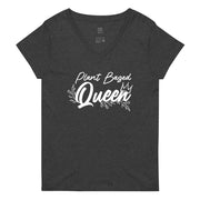 "Plant Based Queen" 100% Recycled V-Neck T-Shirt