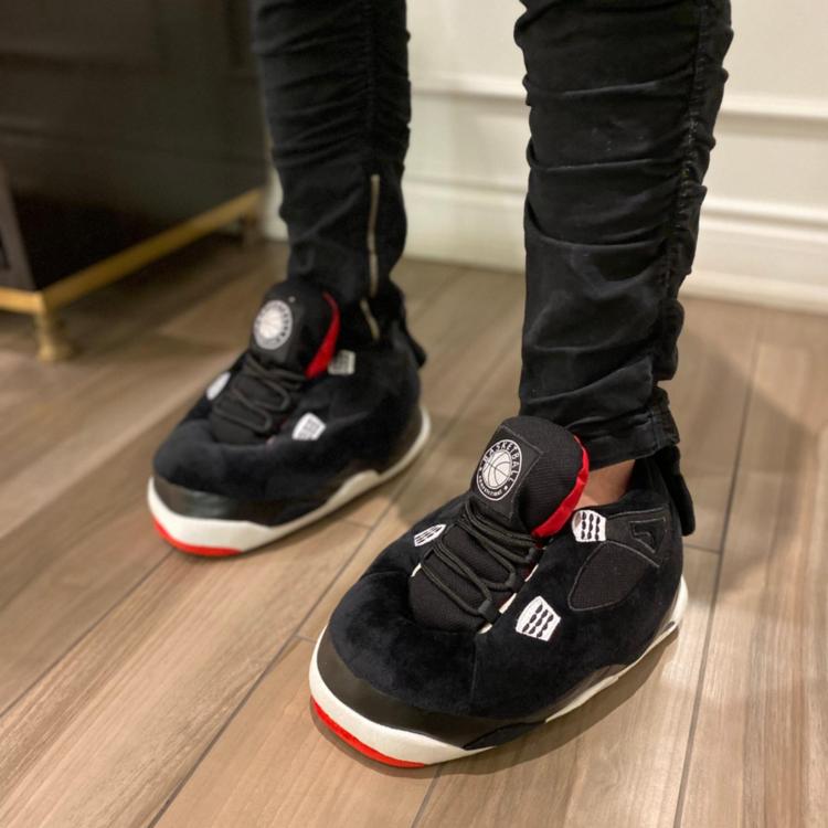 Black and Red Comfort Plush Sneakers – comfy air sneaker