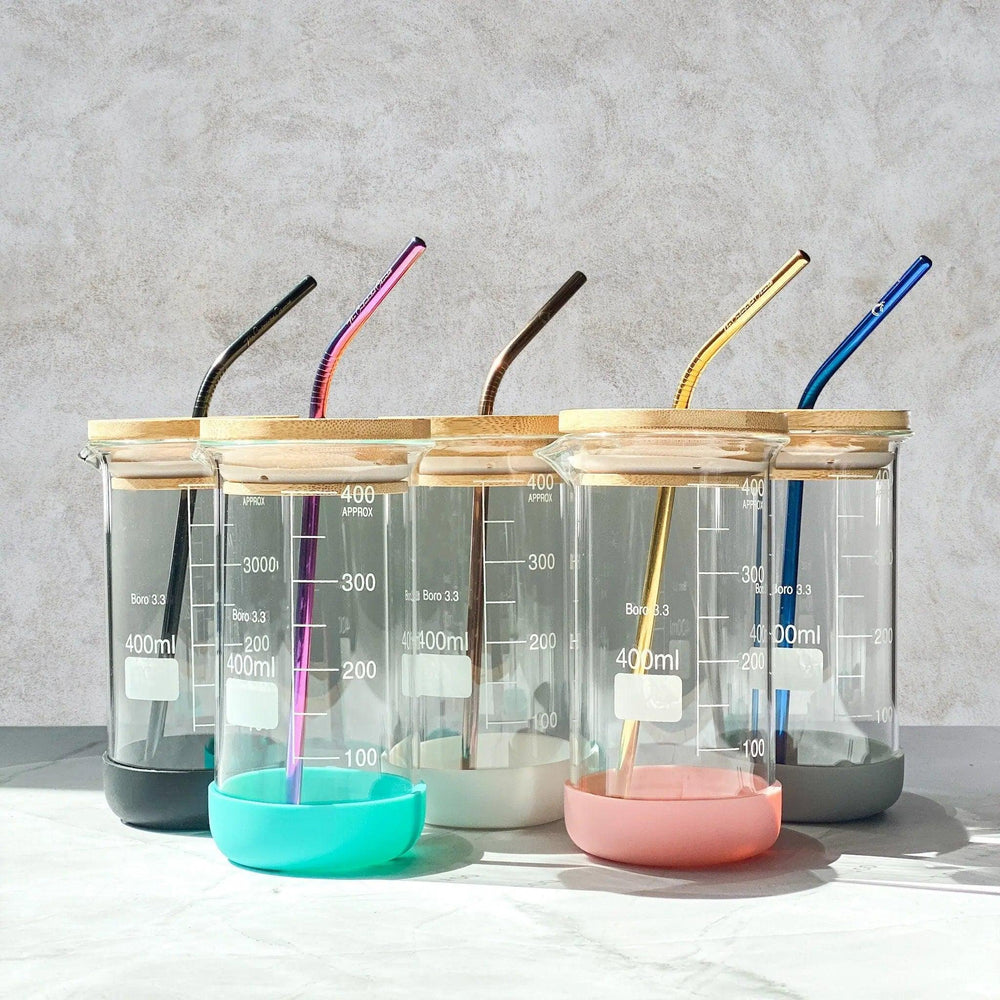 10 Smoothie Glass Straws clear or colourful, Living Designs