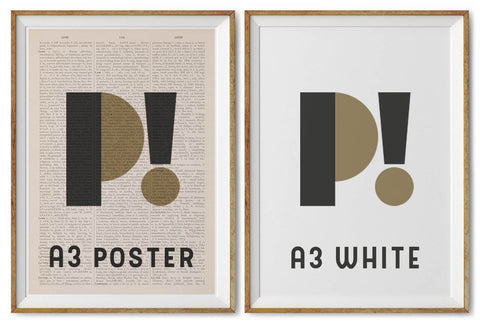 A3 POSTER and A· WHITE size option comparison