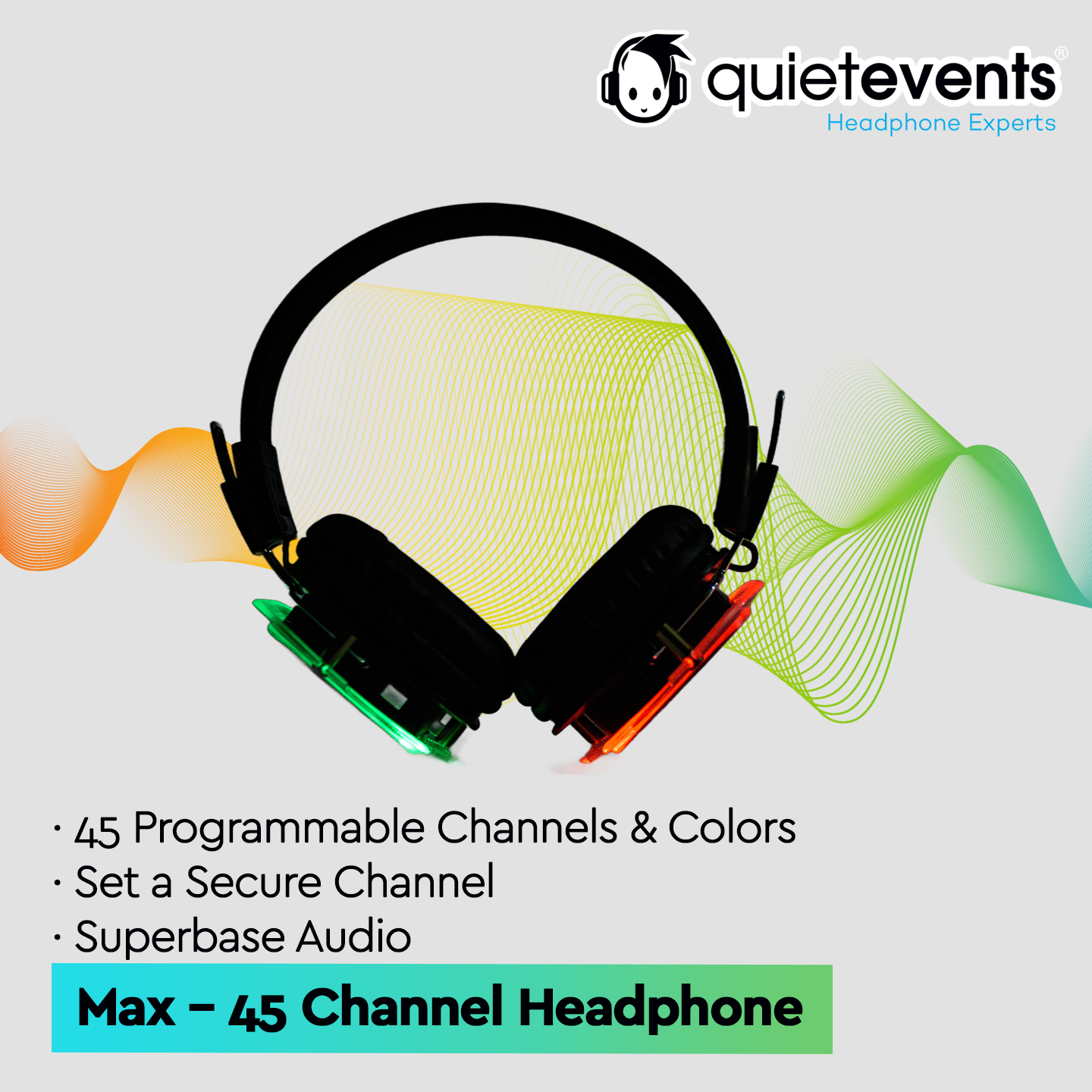 Silent Disco Headphones (M) - 45 CH Max