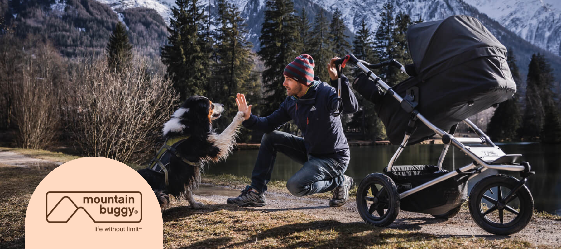 Parents exploring NZ with all terrain buggy