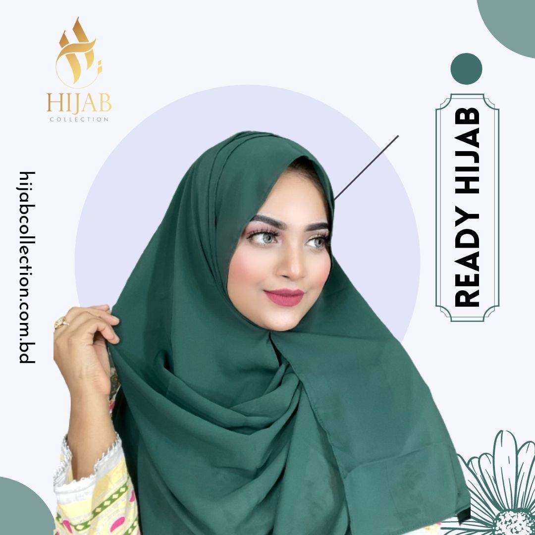 Double Loop Instant Ready Hijab – Green