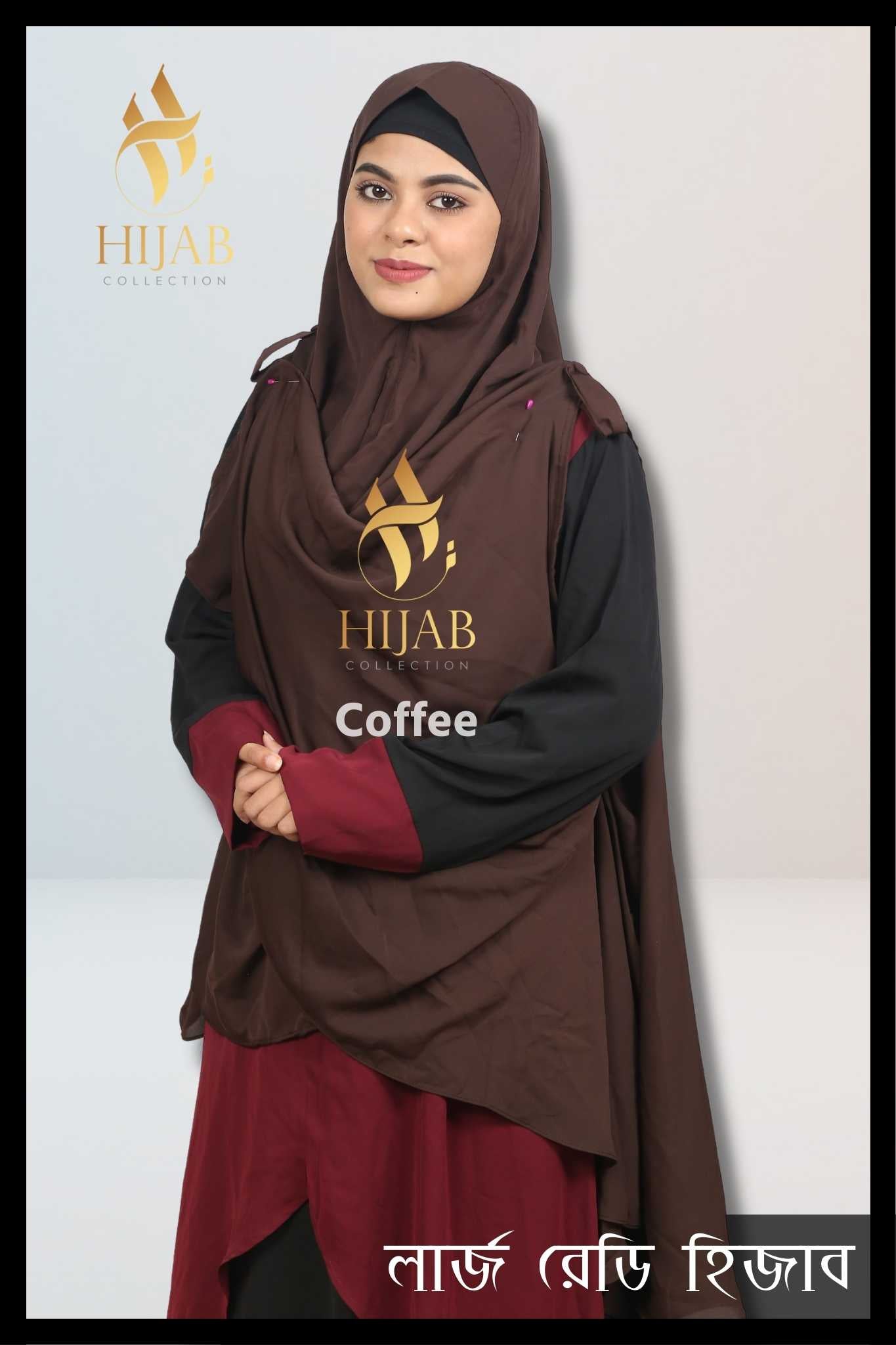 Instant Large Ready Hijab – KC1- Coffee