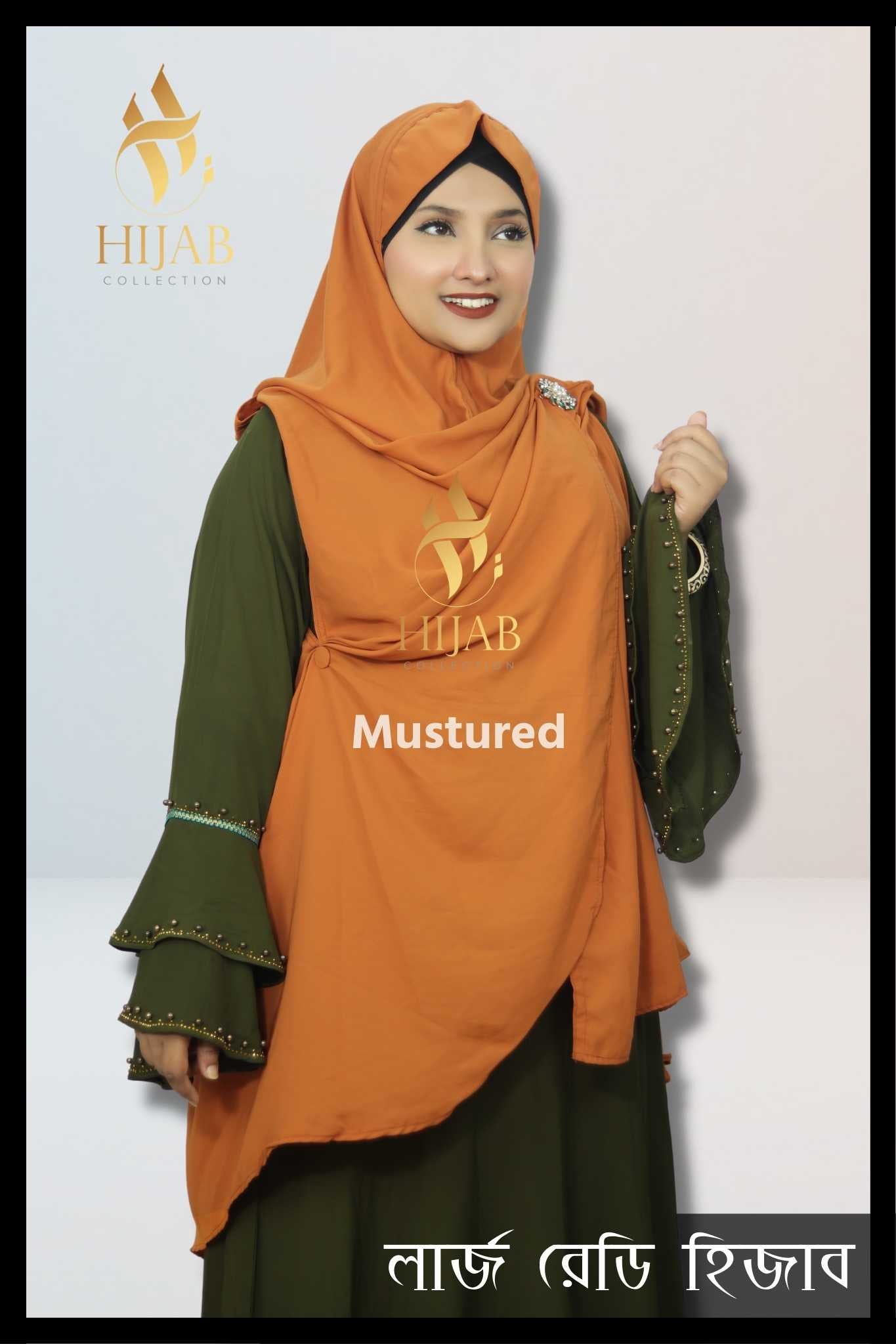 Instant Large Ready Hijab – KC1- Mustured