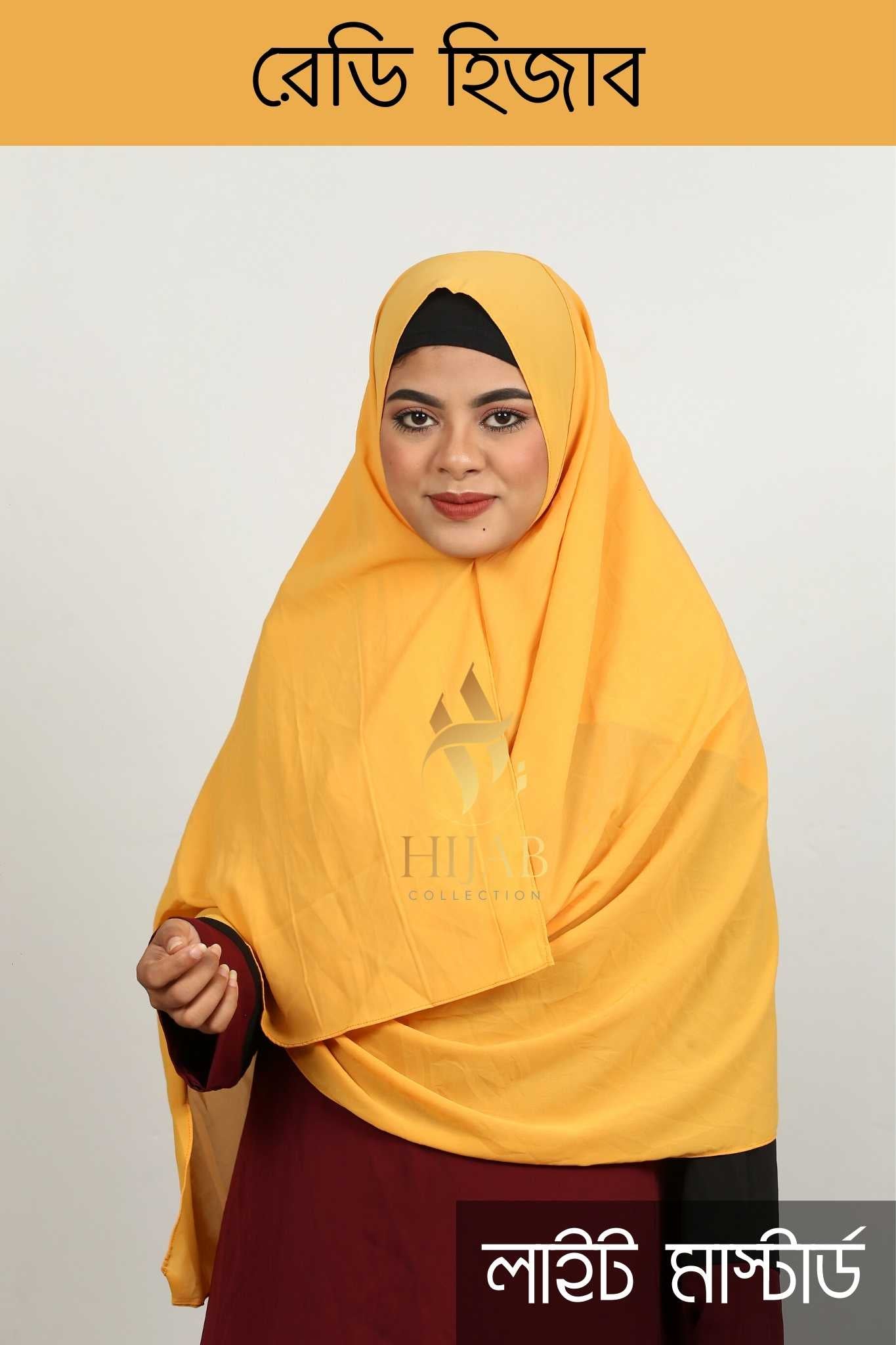 Double Loop Instant Ready Hijab – Lite Mustured