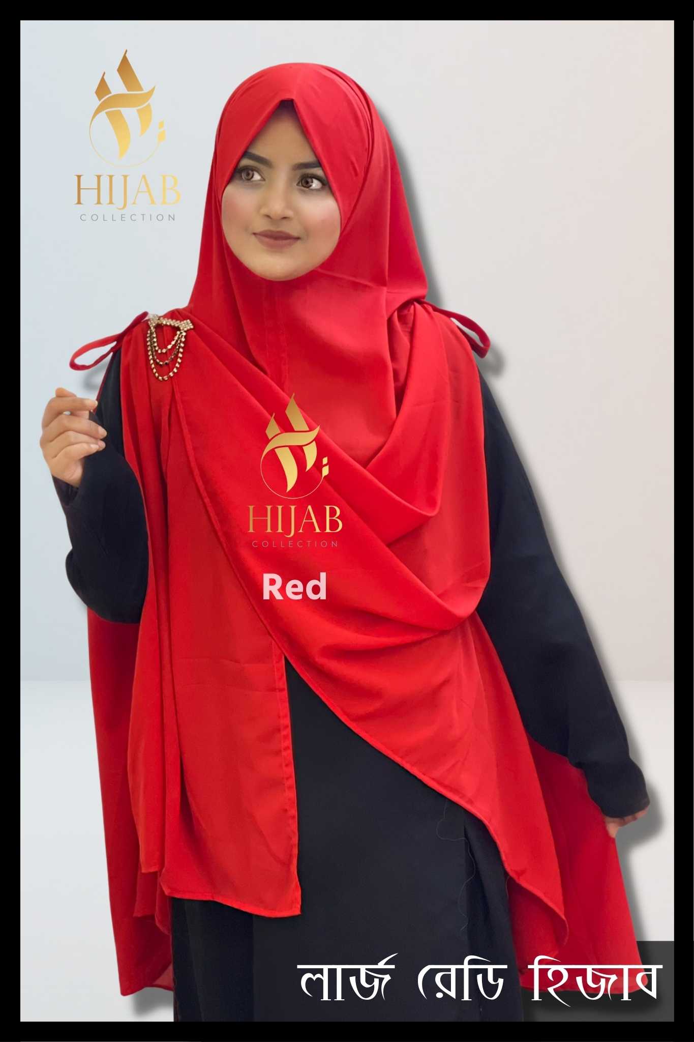 Instant Large Ready Hijab – KC1- Red