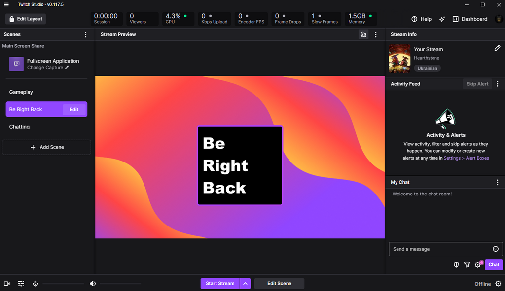 Twitch Studio Interface