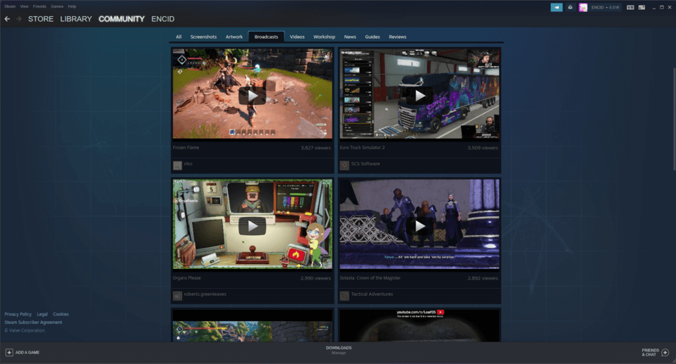 Steam Broadcasting Live Streaming Platform