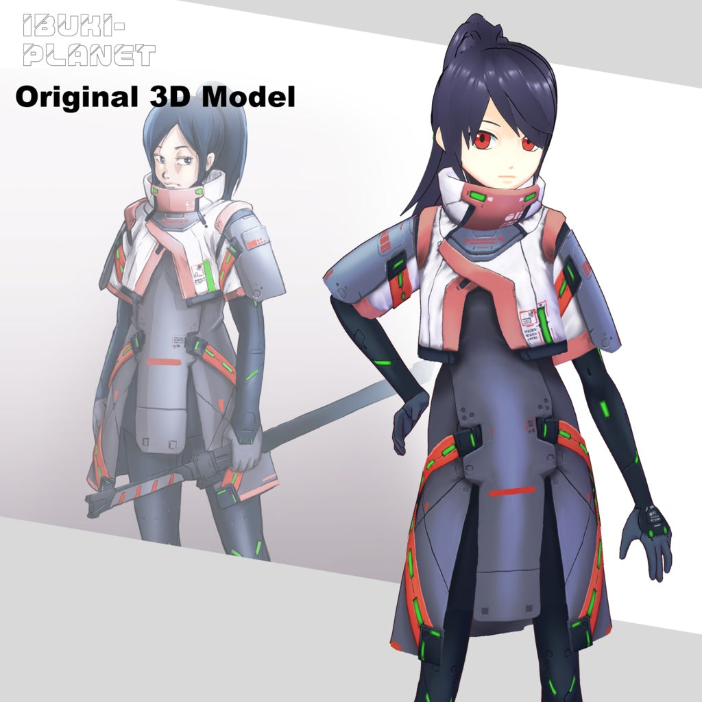 Cyber-style Girl Free 3D VTuber Model by IBUKI-PLANET