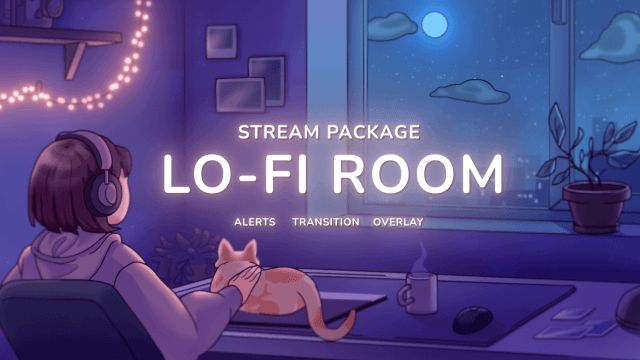Animated Stream Screen Cyberpunk Room Looped Vtuber (Instant Download) 