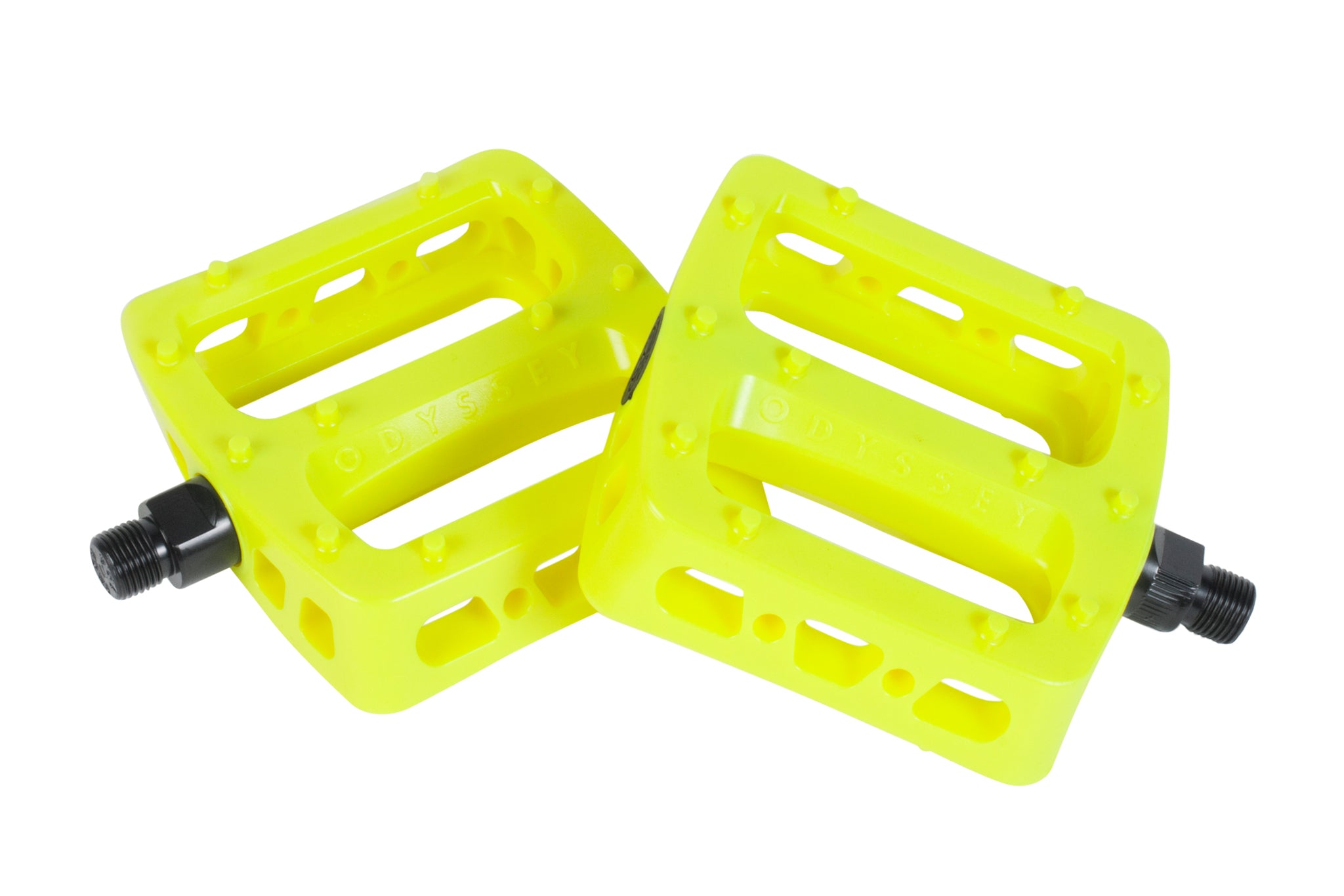 neon yellow bike pedals