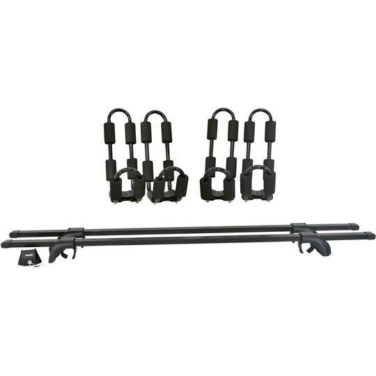 HOMCOM 2 Pieces Kayak Roof Rack Universal Mount Cross Bar Carrier Roof Bars  for Boat with Strap