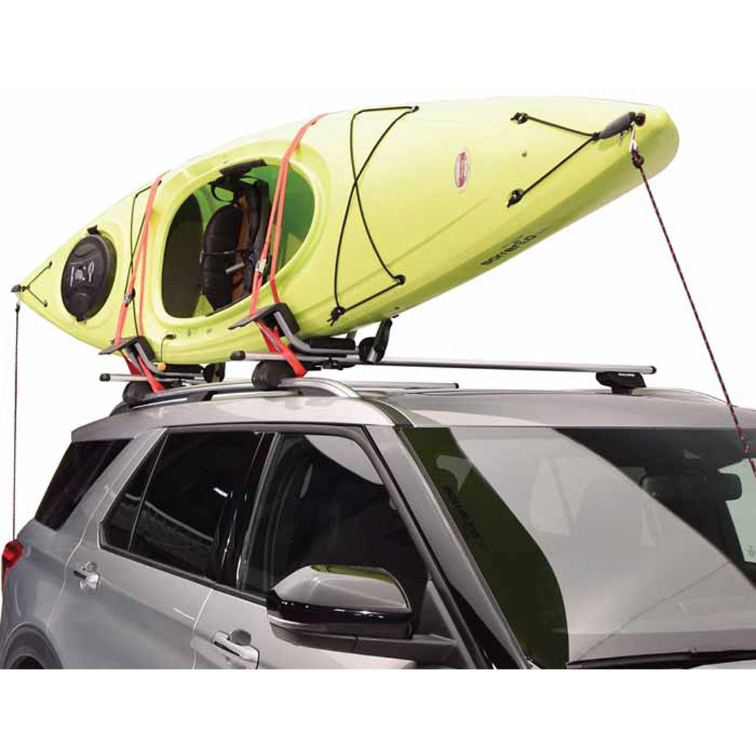 Malone Downloader Kayak Roof Rack installed on an SUV