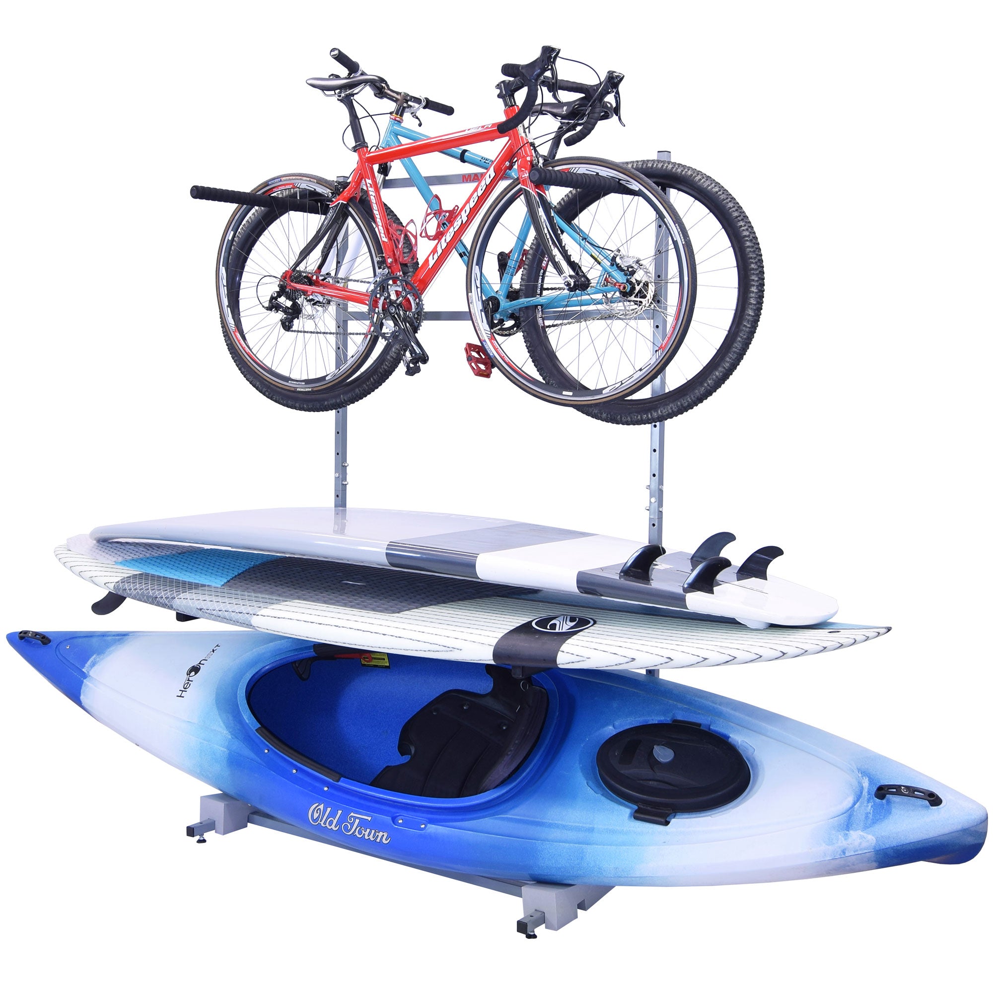 Malone 3 Bike + 2 SUP +1 Kayak Free Standing Storage Rack