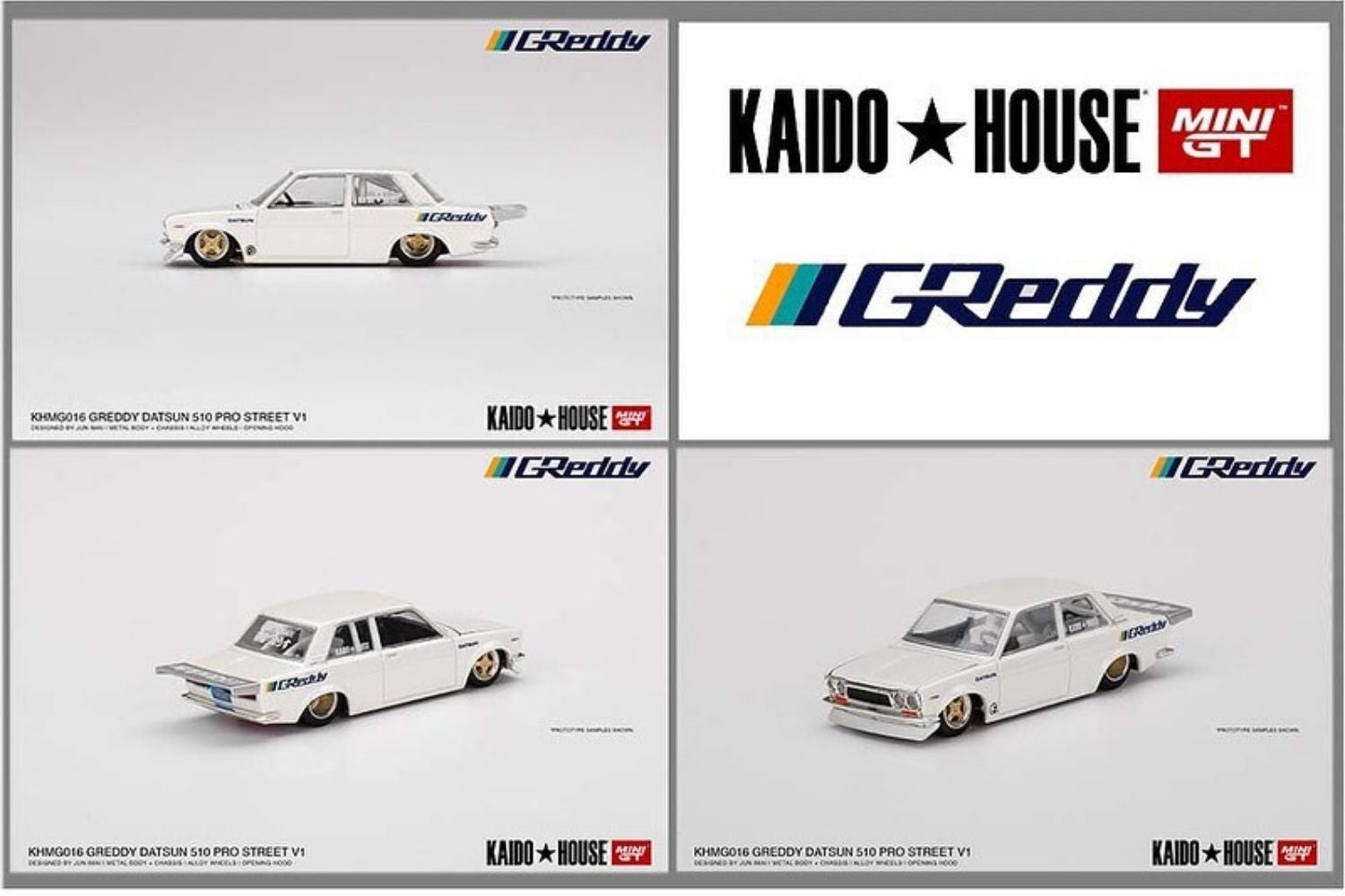 Preorder) Kaido House X Mini GT 1:64 Datsun 510 Pro Street GREDDY Gun