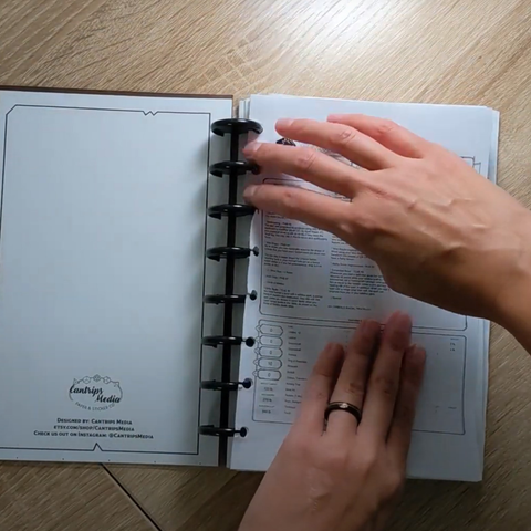 Placing the finished sheets in your journal!