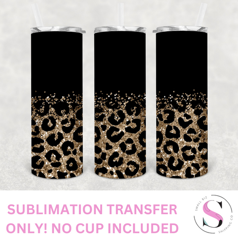 Glitter Tumbler Wrap Animal Print Sublimation Tumbler