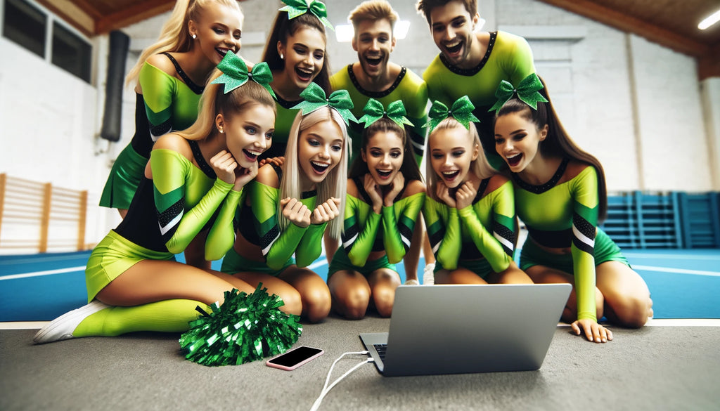 An excited squad of cheerleaders preview their mix