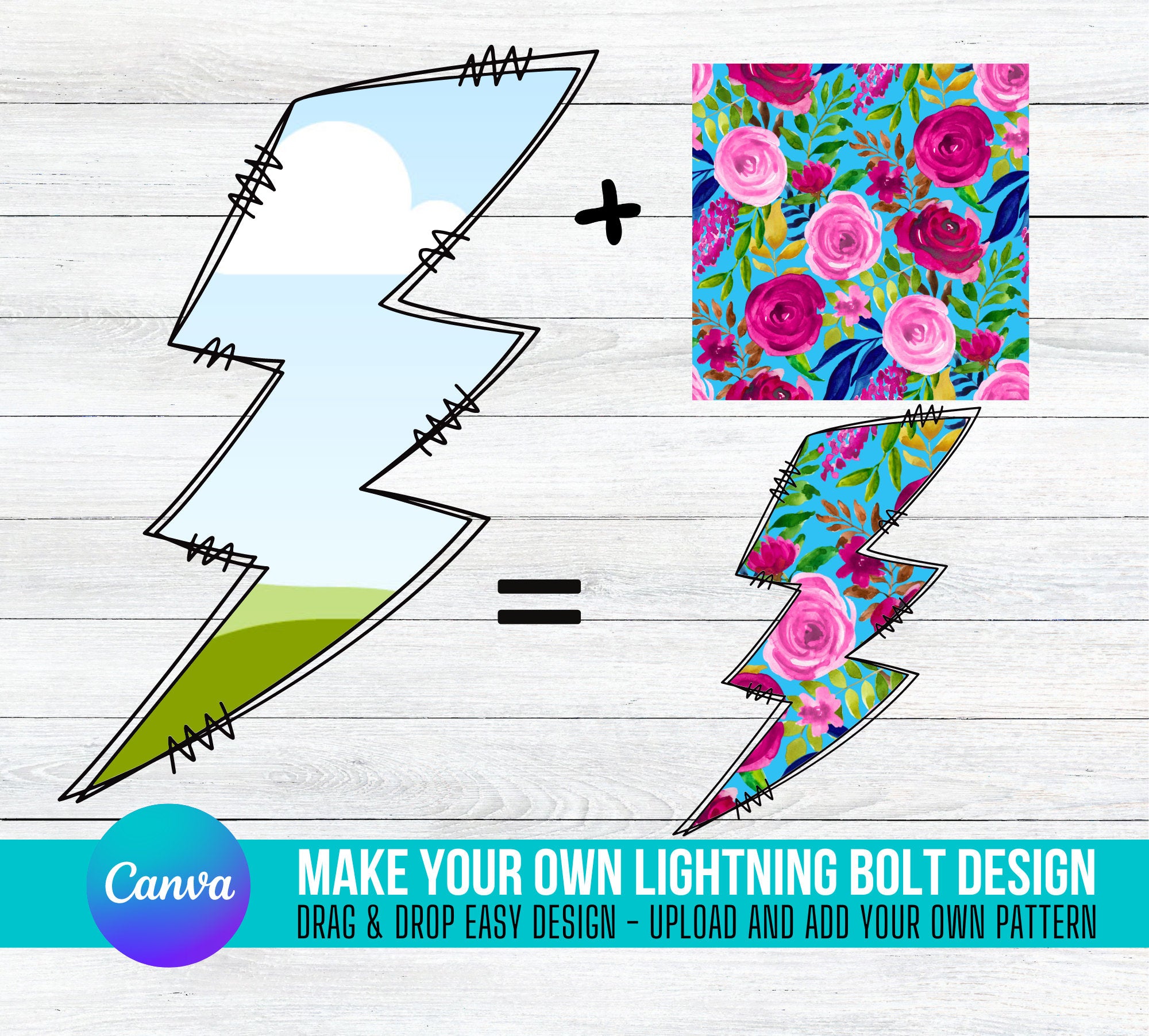 Add Your Own Pattern Doodle Lightning Bolt Create Digital Design Eleme –  The Doodle Letter Store