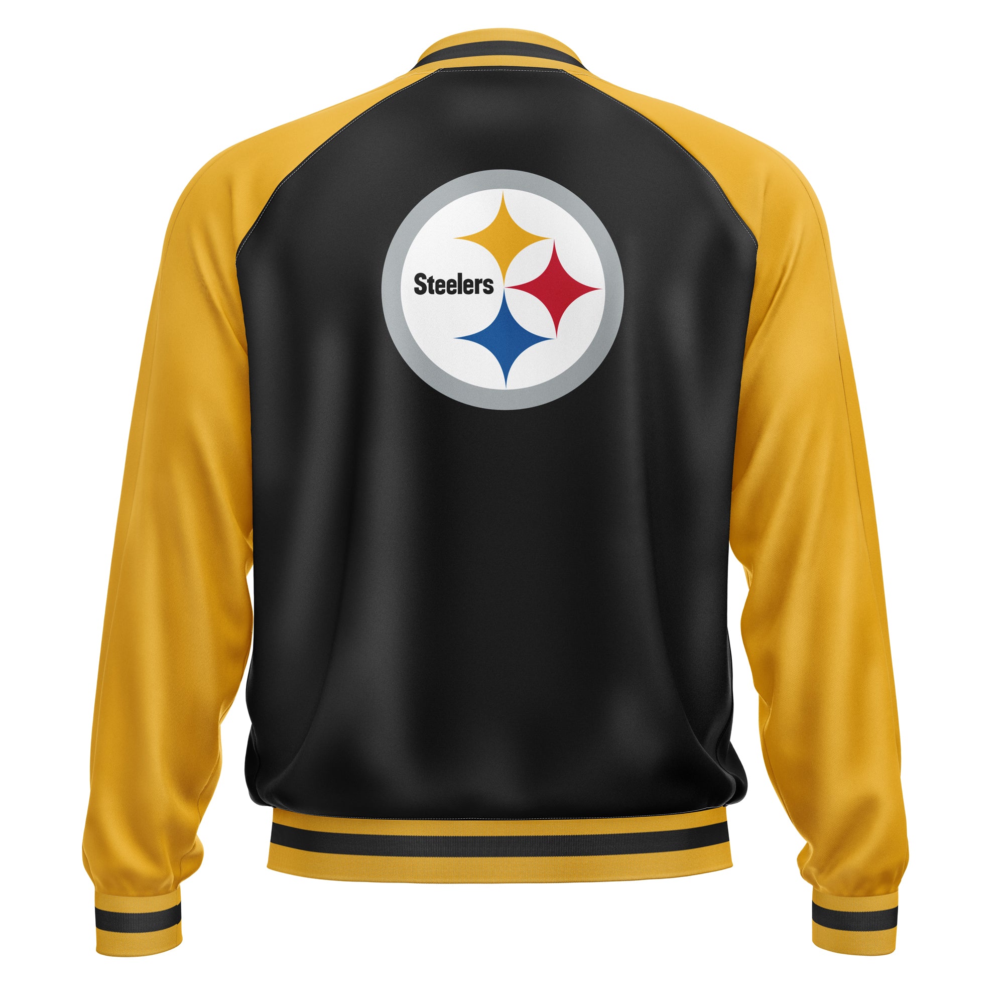 Black Yellow Pittsburgh Steelers NFL Team Leather Jacket - Maker