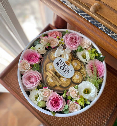 flower box with chocolates