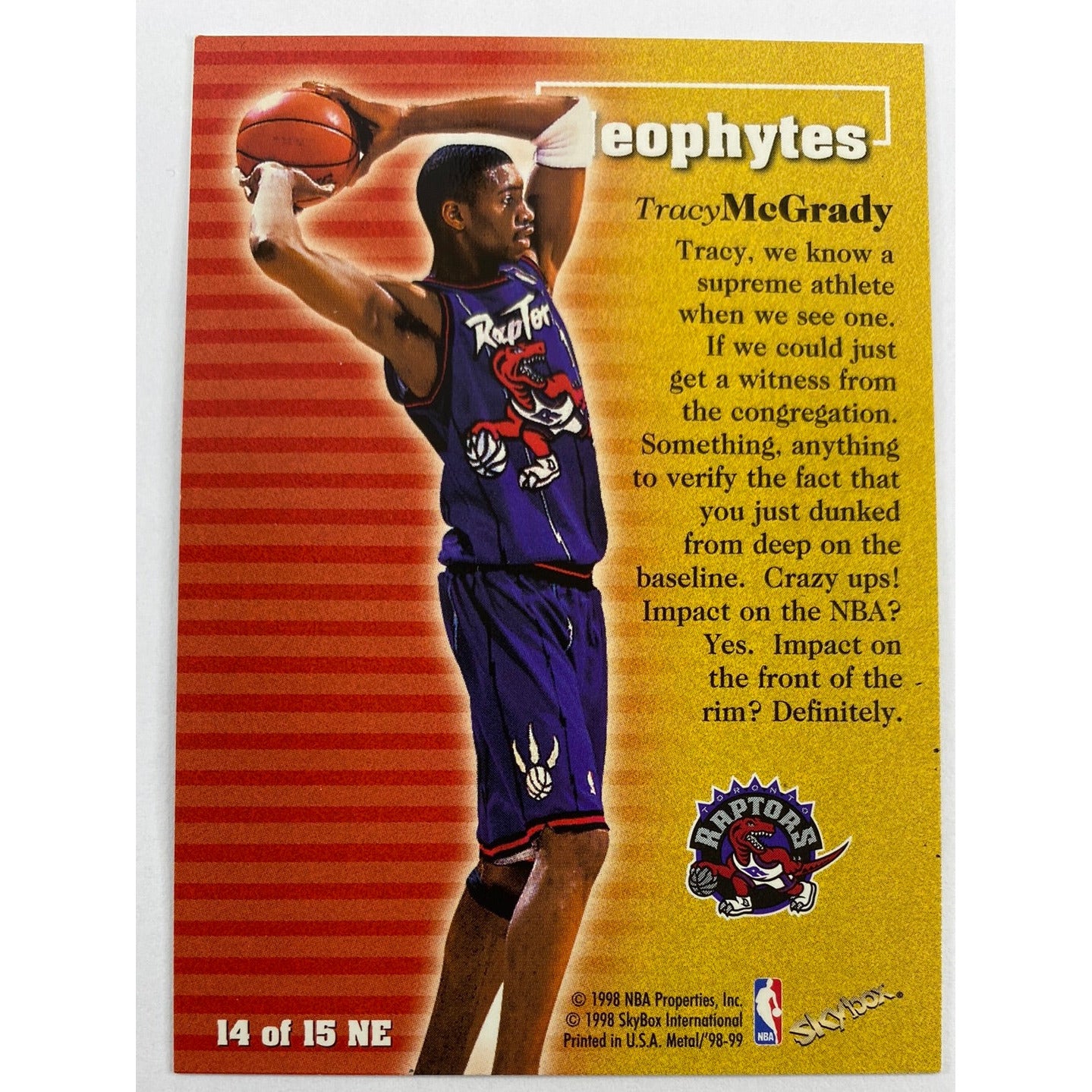 1998-99 Skybox Metal Tracy McGrady Neophytes