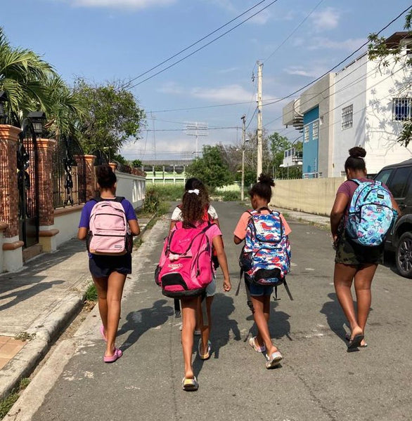 New Hope Girls - Walking to Swim Practice