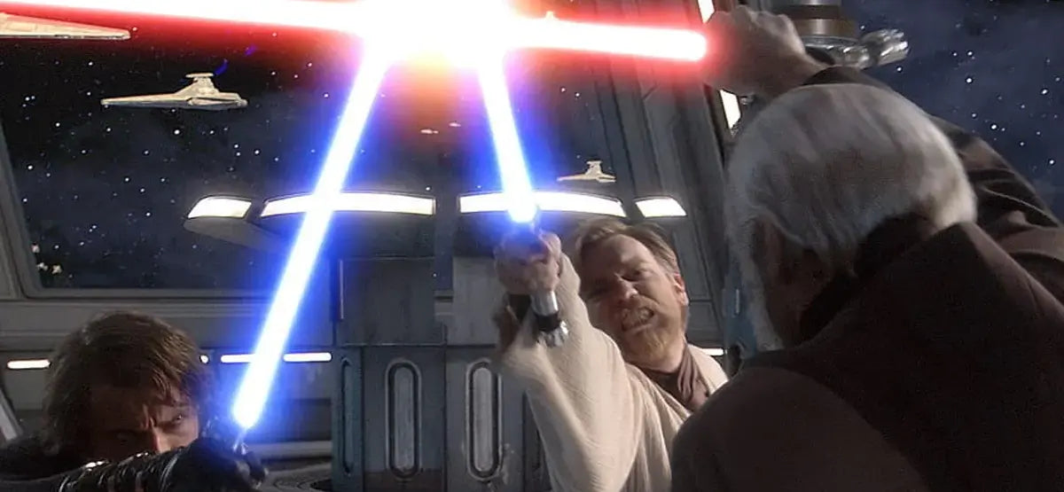 Il Conte Dooku contro Anakin Skywalker e Obi-Wan Kenobi