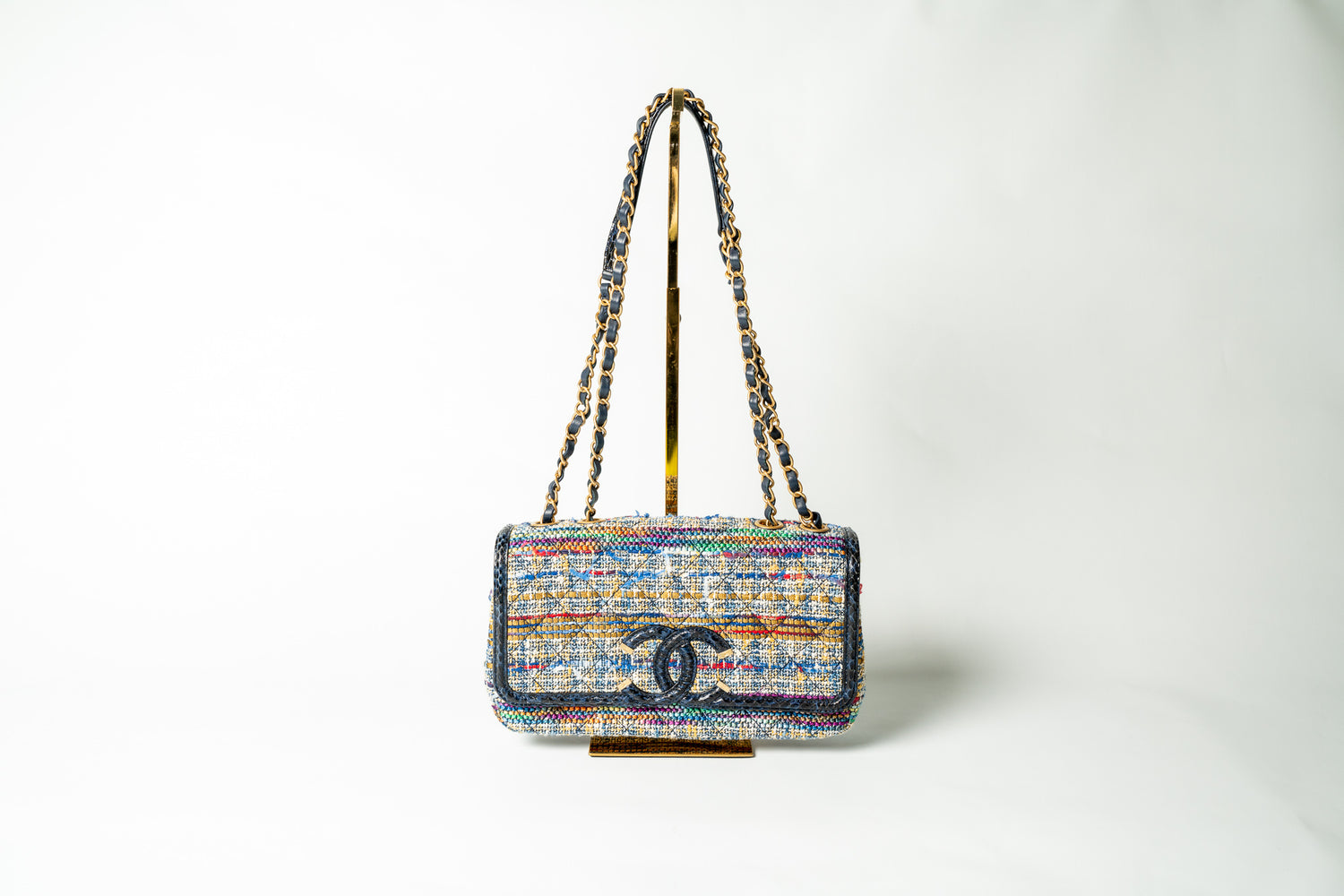 Tweed  Rainbow Metal Mini Flap Bag  CHANEL  Chanel classic flap bag  Flap bag Chanel handbags red