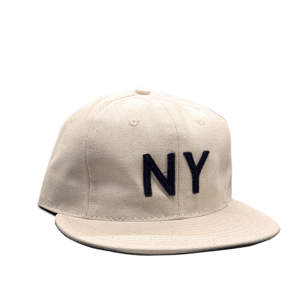 GS x Ebbets Field Flannels Cotton Canvas Hat: Natural / Wine NY