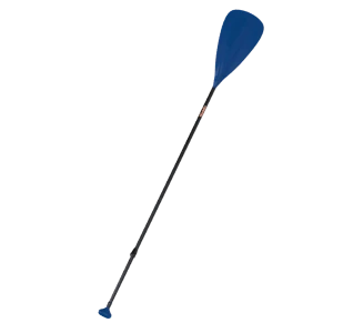 A blue kayak paddle with a black shaft.