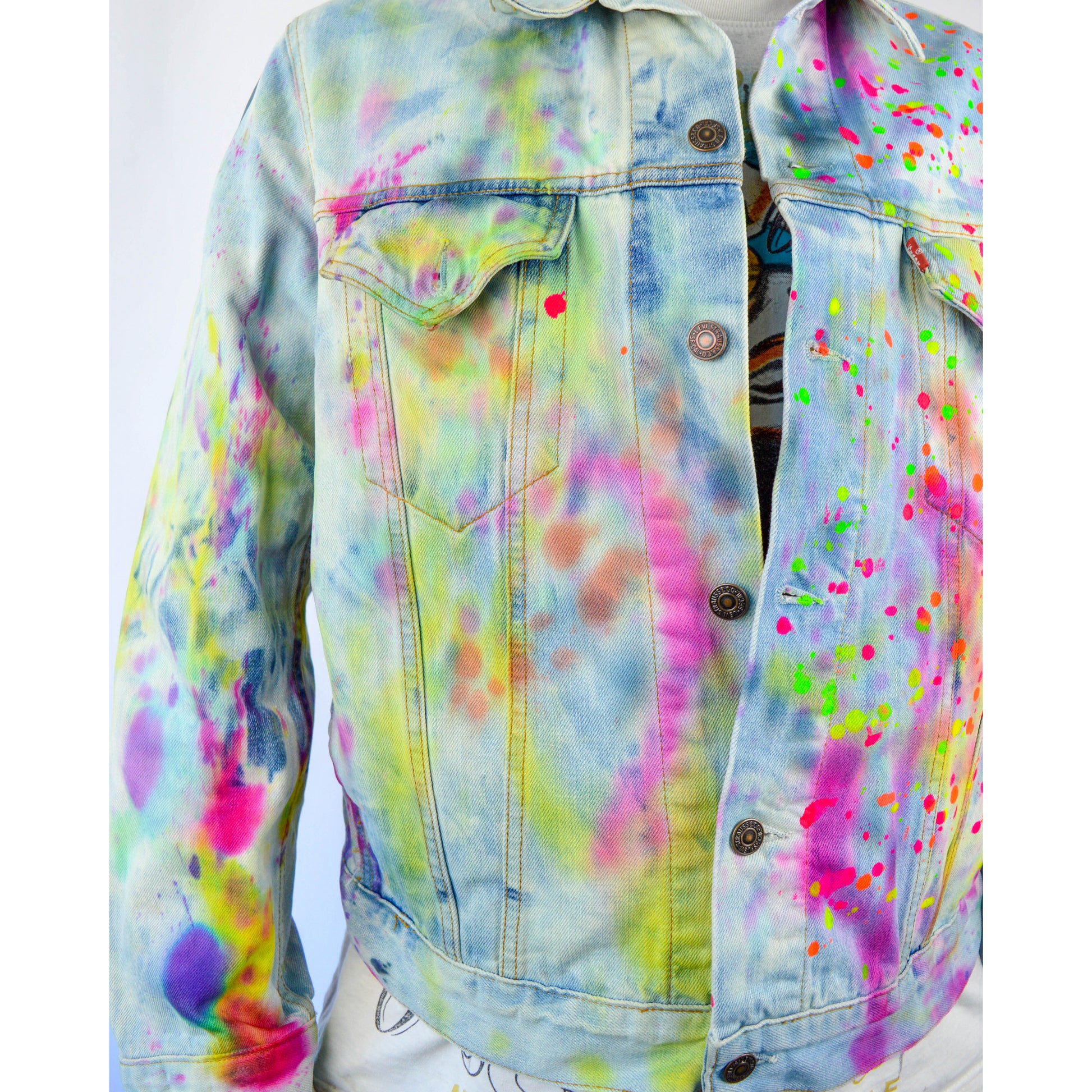 Colour Splash Denim Jacket – Third Earth Clothing