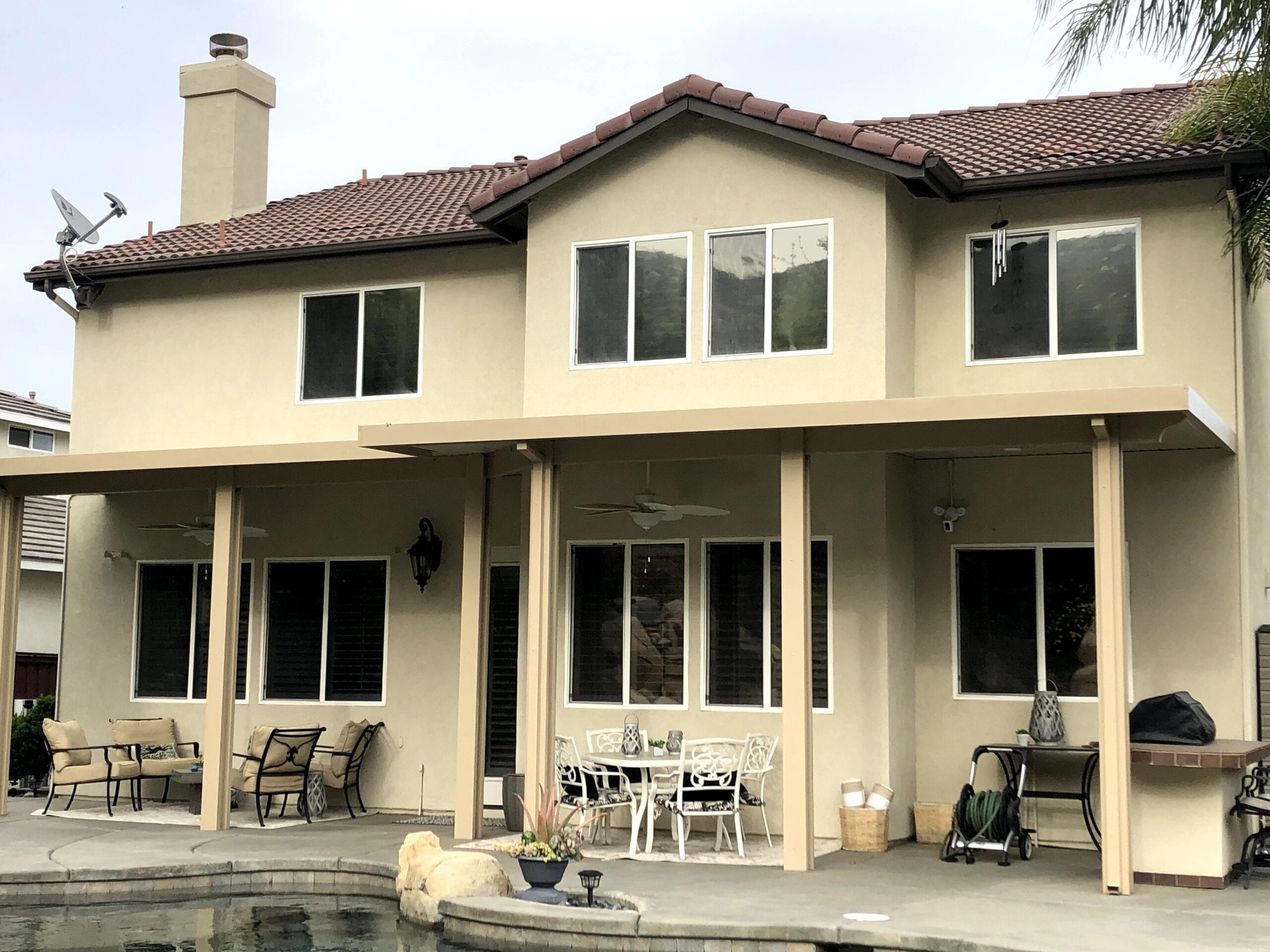 Dual Reflective Window film installation on a home in murrieta ca | Home window tinting murrieta 